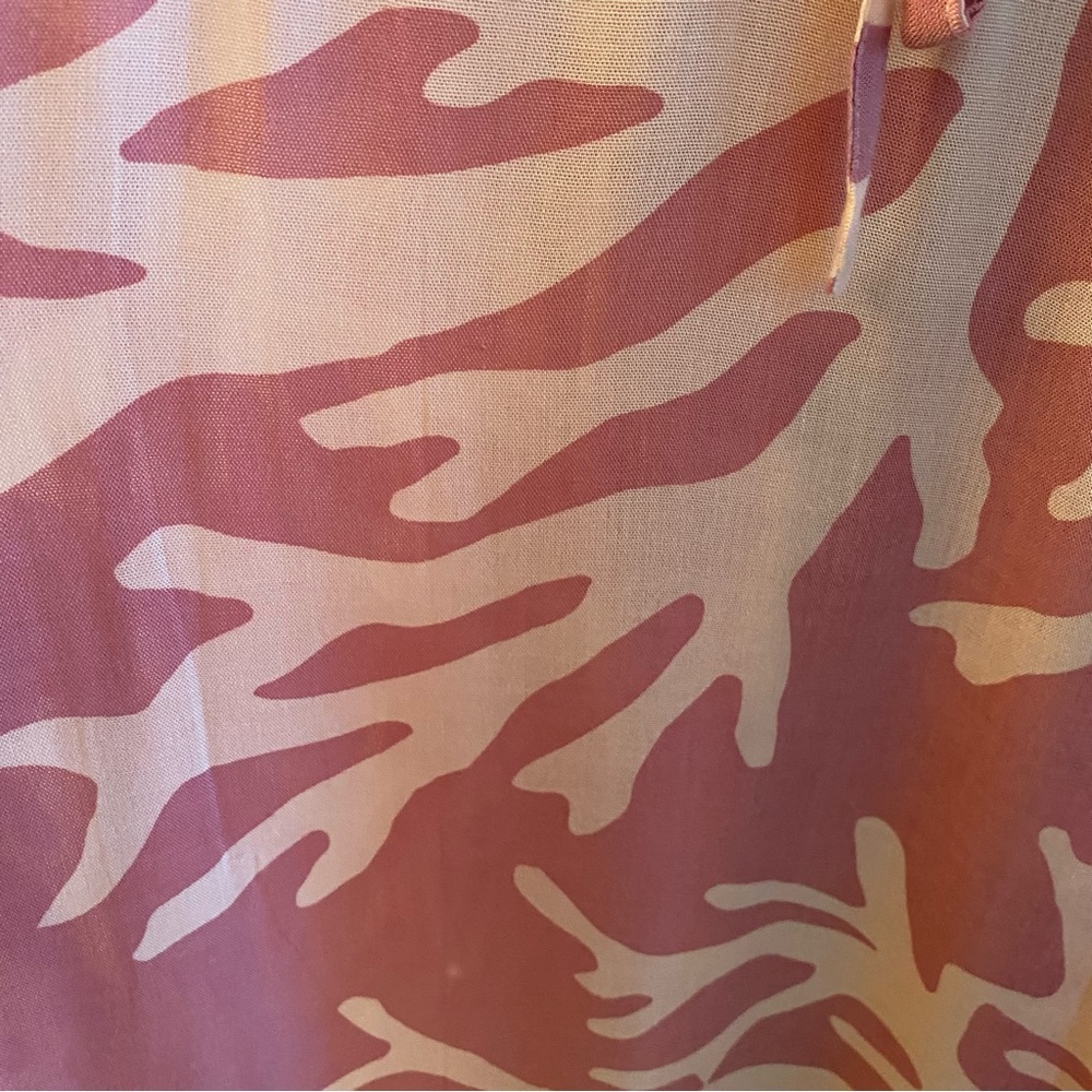 Pink Coral Hawaiian Beach Swim Coverup Dress With Drawstring Waist (One Size) - Picture 3 of 8